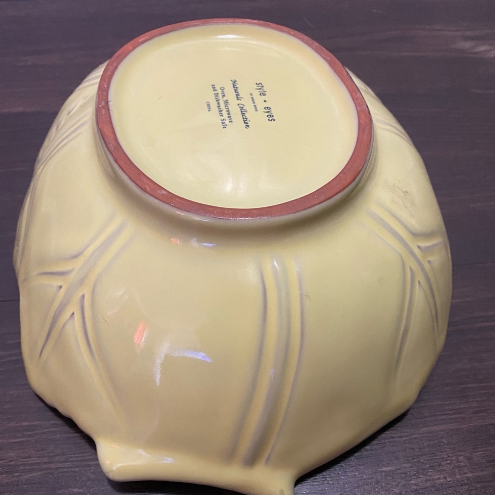🍂 Large Ceramic Leaf Bowl Style Eyes by Baum Bros Naturals Collection - Picture 8 of 13